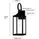 Halston 1 Light 19 inch Powder Coated Black Outdoor Wall Sconce