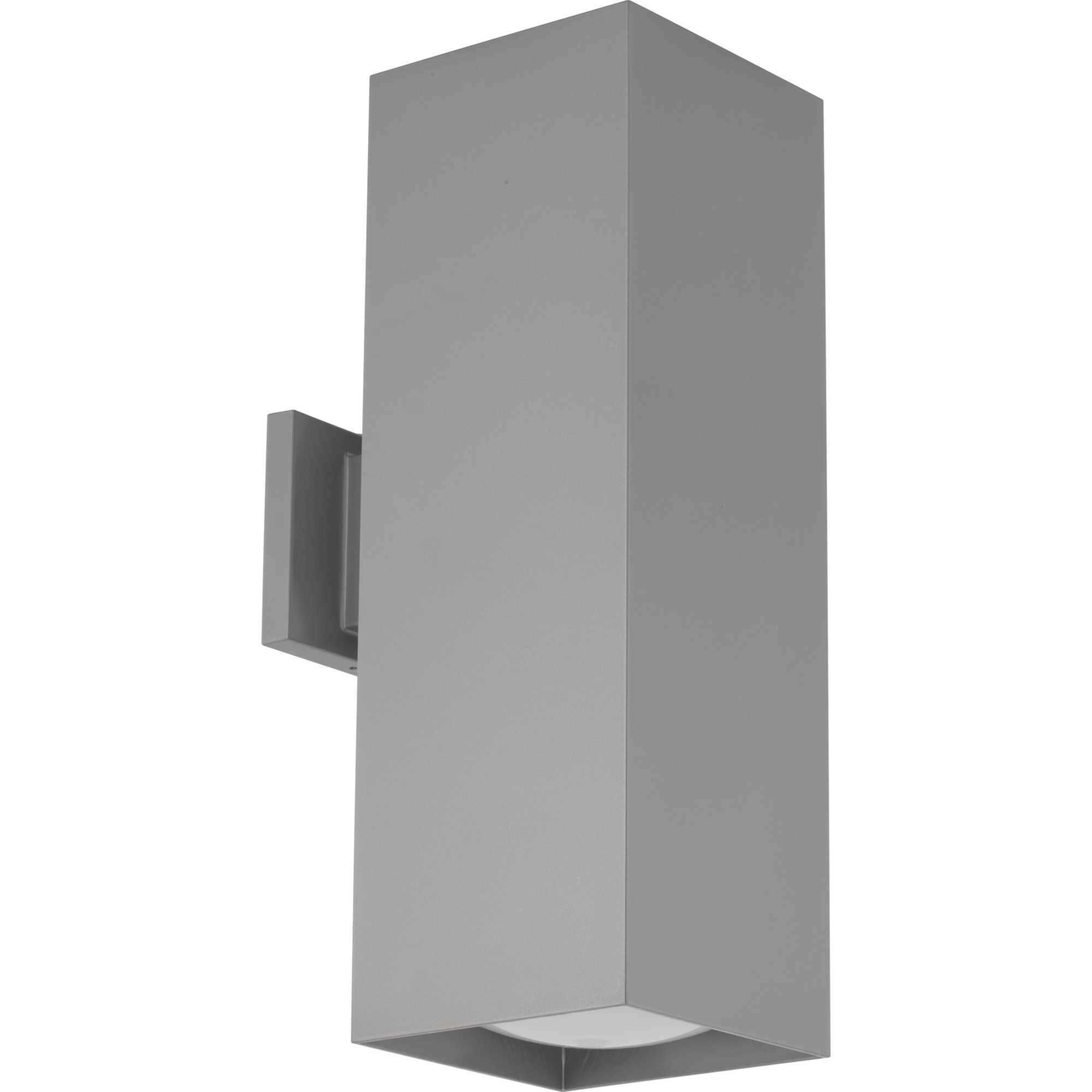LED Square Cylinder Outdoor Wall Mount in Metallic Grey, LED Lamping, Progress LED
