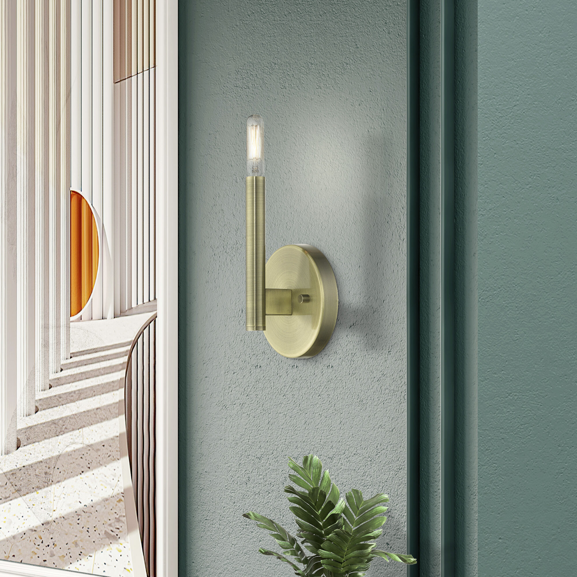 Copenhagen 1 Light 5.13 inch Antique Brass ADA Wall Sconce Wall Light, Single