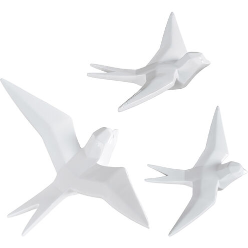 July White Glossy Statue, Set of 3