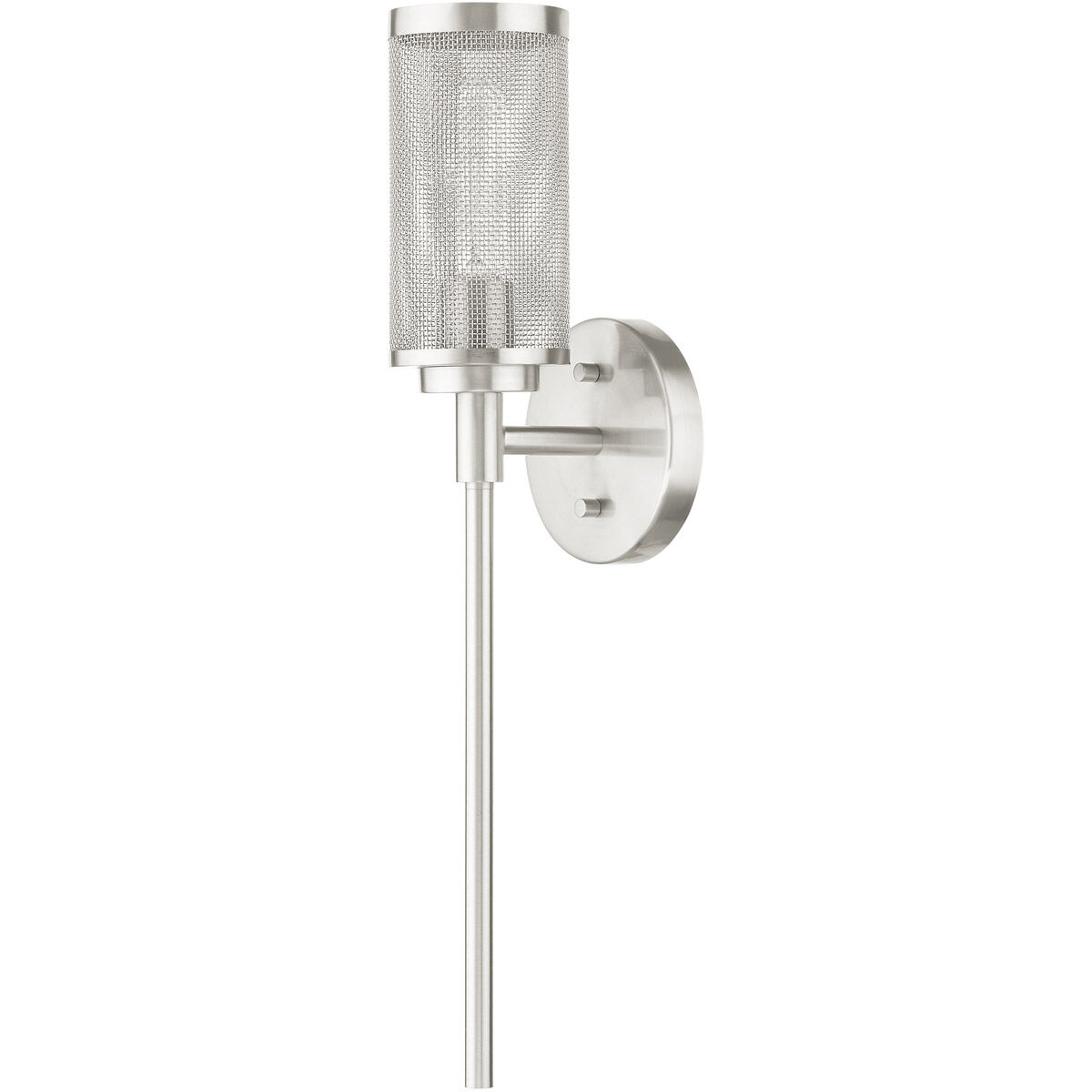Industro 1 Light 5 inch Brushed Nickel Sconce Wall Light