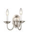 Home Basics 2 Light 10 inch Brushed Nickel Wall Sconce Wall Light