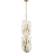 Orchid 10 Light 13 inch Legacy Brass Pendant Ceiling Light in White Handmade Glass