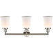 Franklin Restoration Canton 3 Light 30 inch Polished Nickel Bath Vanity Light Wall Light in Matte White Glass, Franklin Restoration