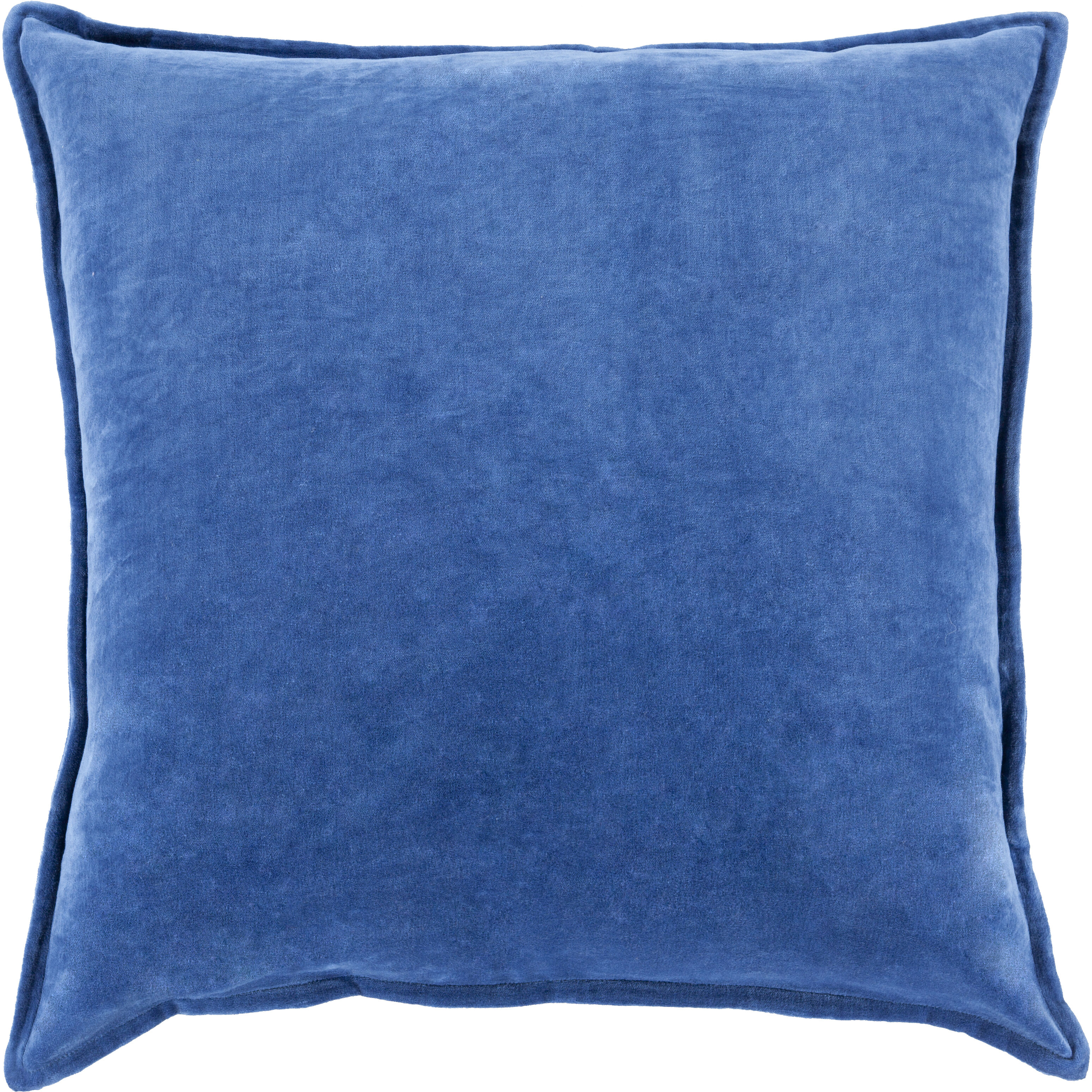 Cotton Velvet 18 X 18 inch Dark Blue Pillow Kit, Square