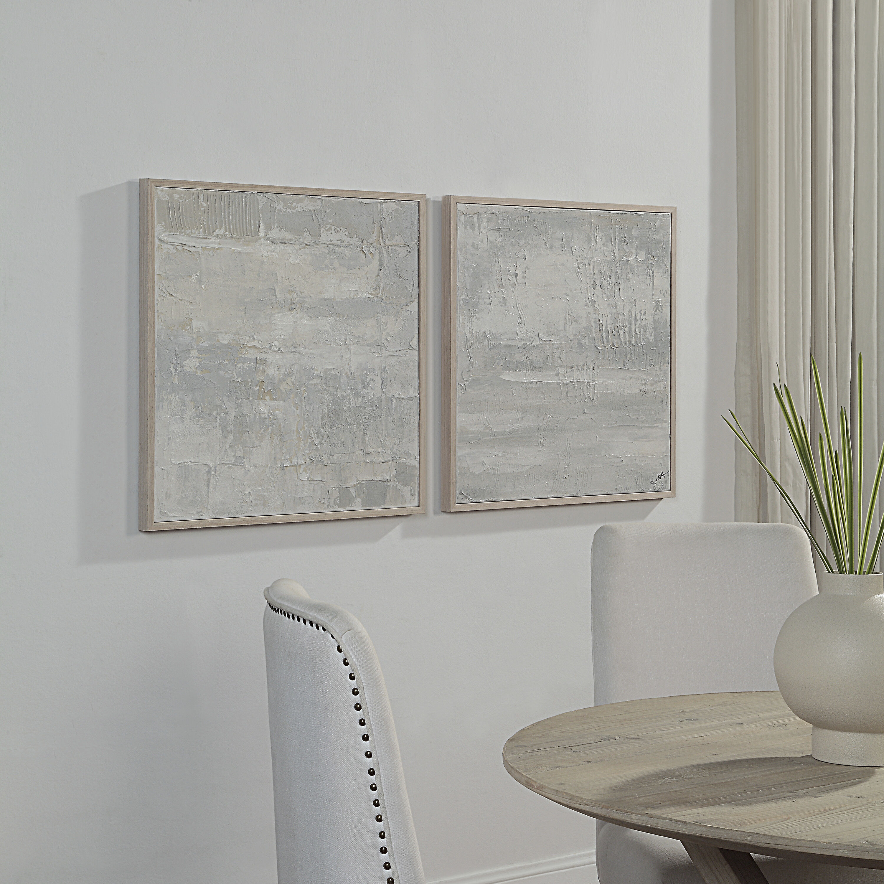 Heleni White/Grey Canvas Art, 2 Piece