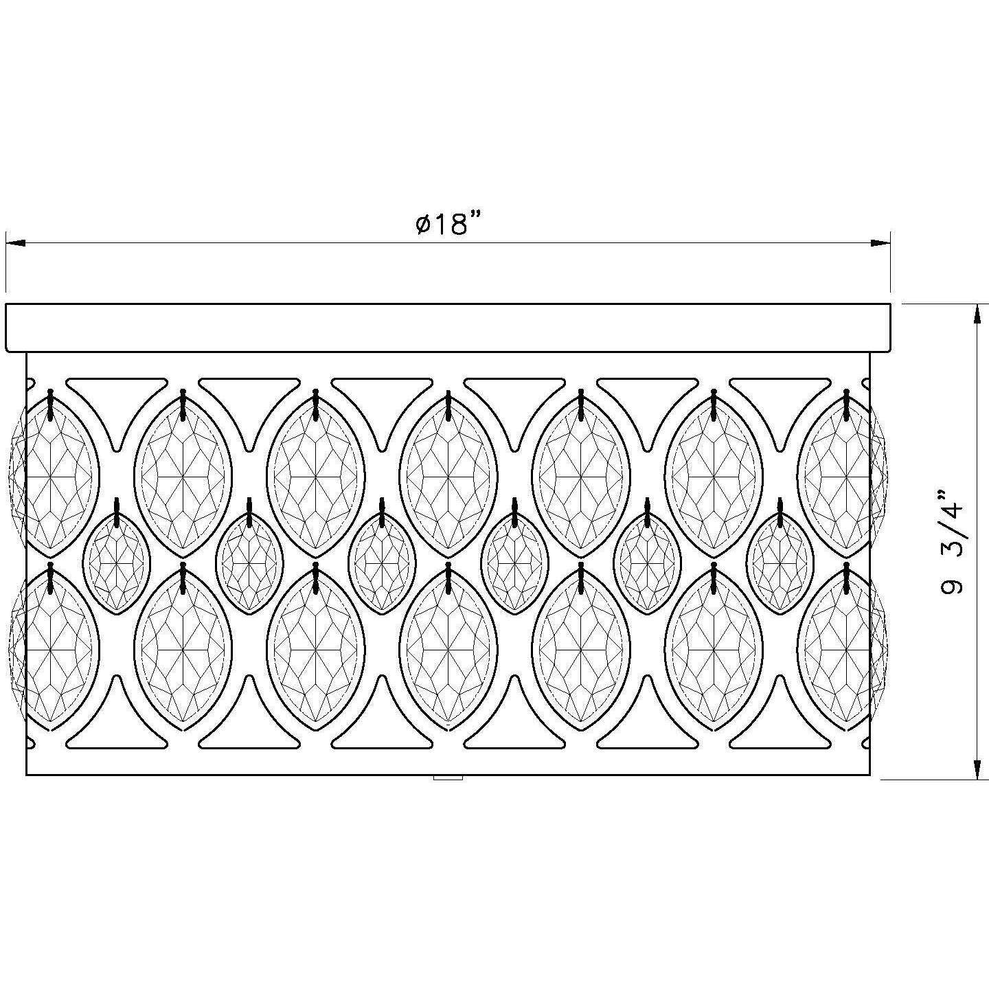 Dealey 5 Light 18 inch Chrome Flush Mount Ceiling Light