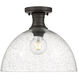 Yep Hines 1 Light 13.5 inch Rubbed Bronze Semi-Flush Mount Ceiling Light in Seeded Glass