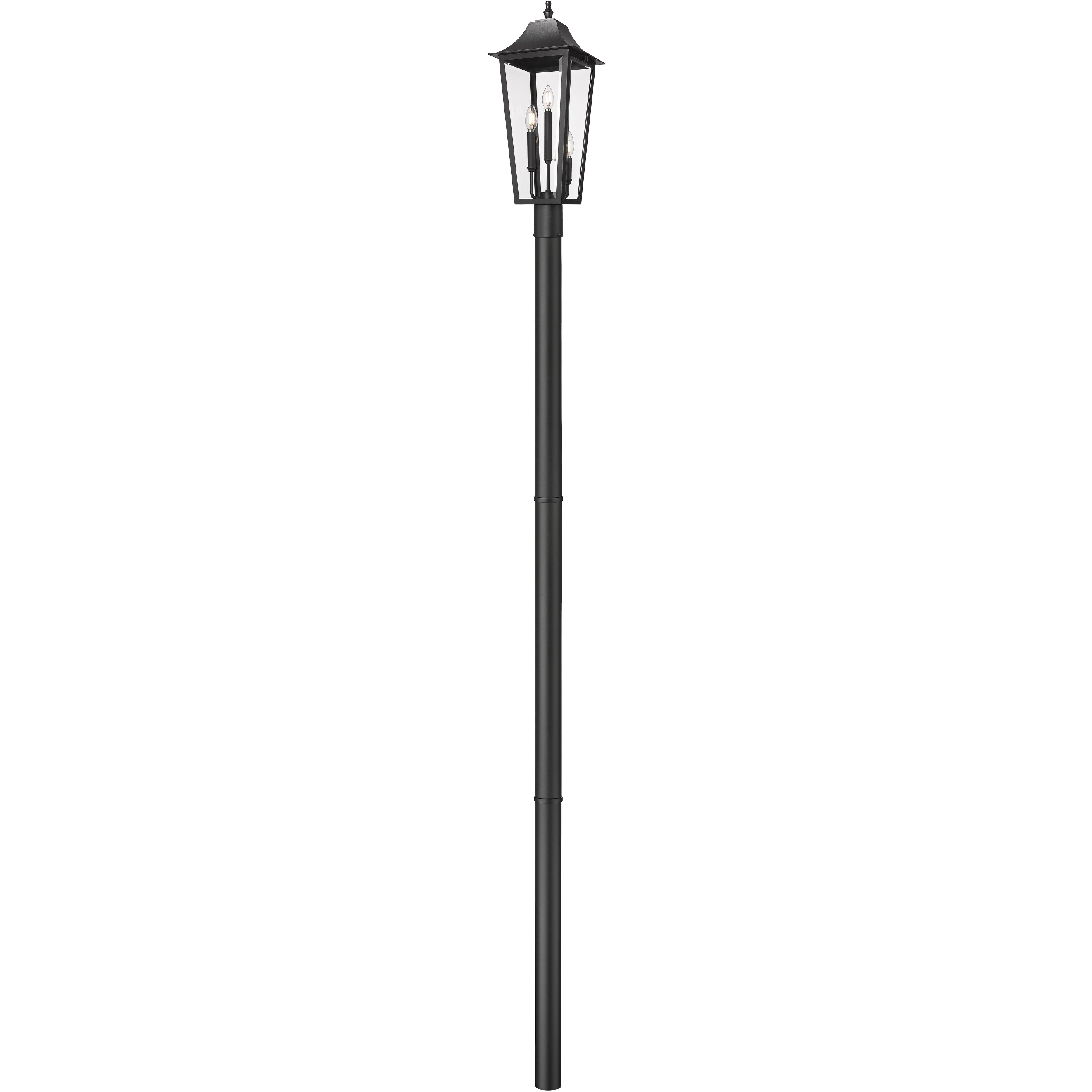 Gannon 3 Light 120.75 inch Black Outdoor Post Mounted Fixture