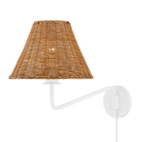 Issa 1 Light Texture White Plug-In Sconce Wall Light