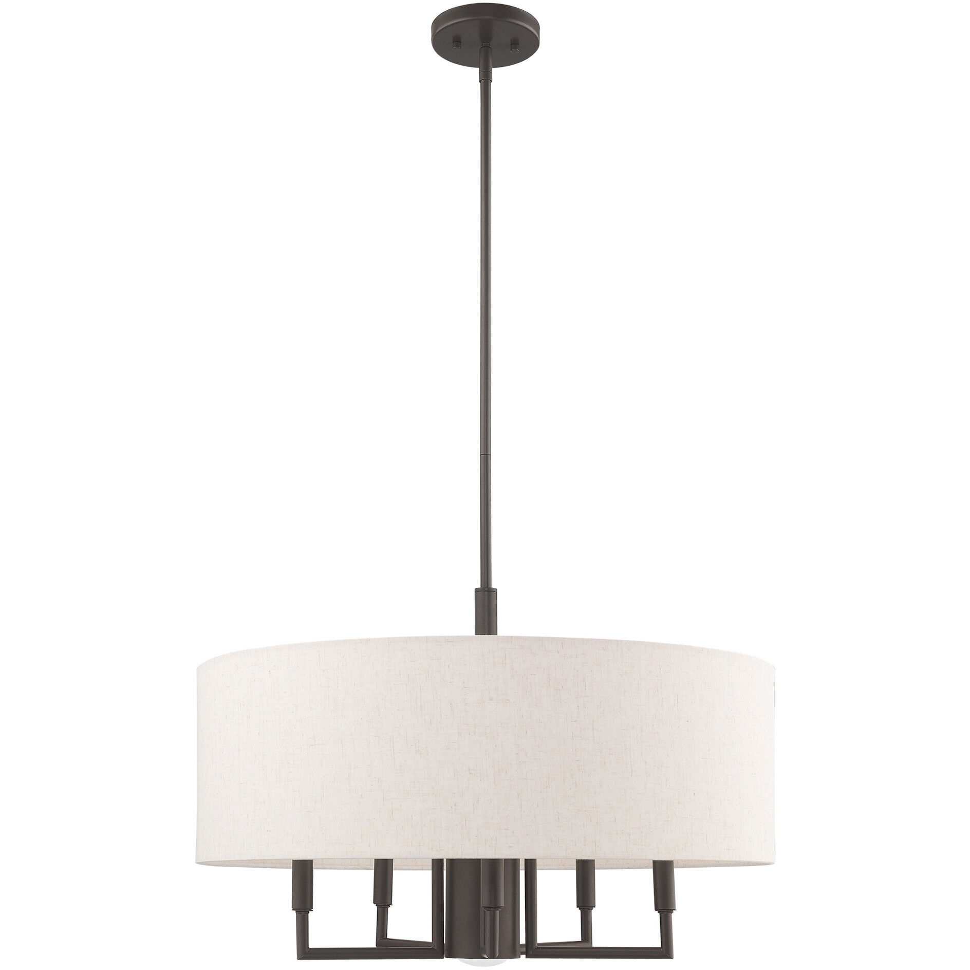 Meridian 6 Light 24 inch English Bronze Pendant Chandelier Ceiling Light