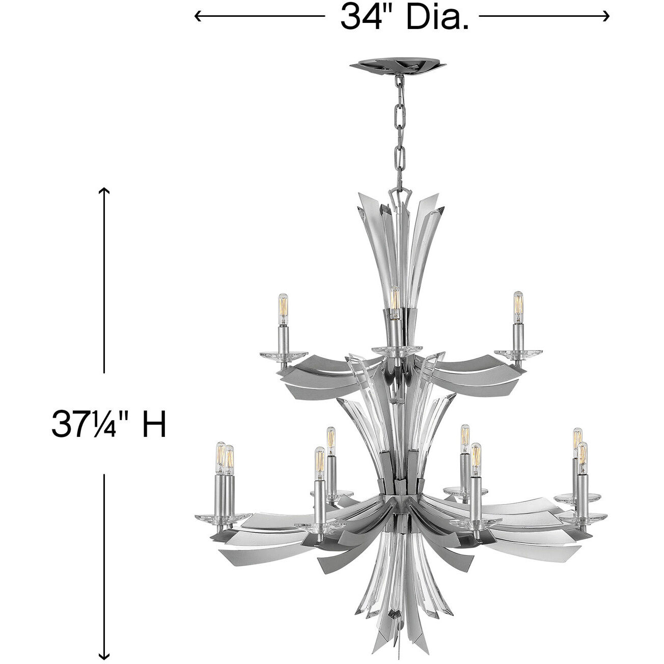 Vida LED 34 inch Glacial Chandelier Ceiling Light