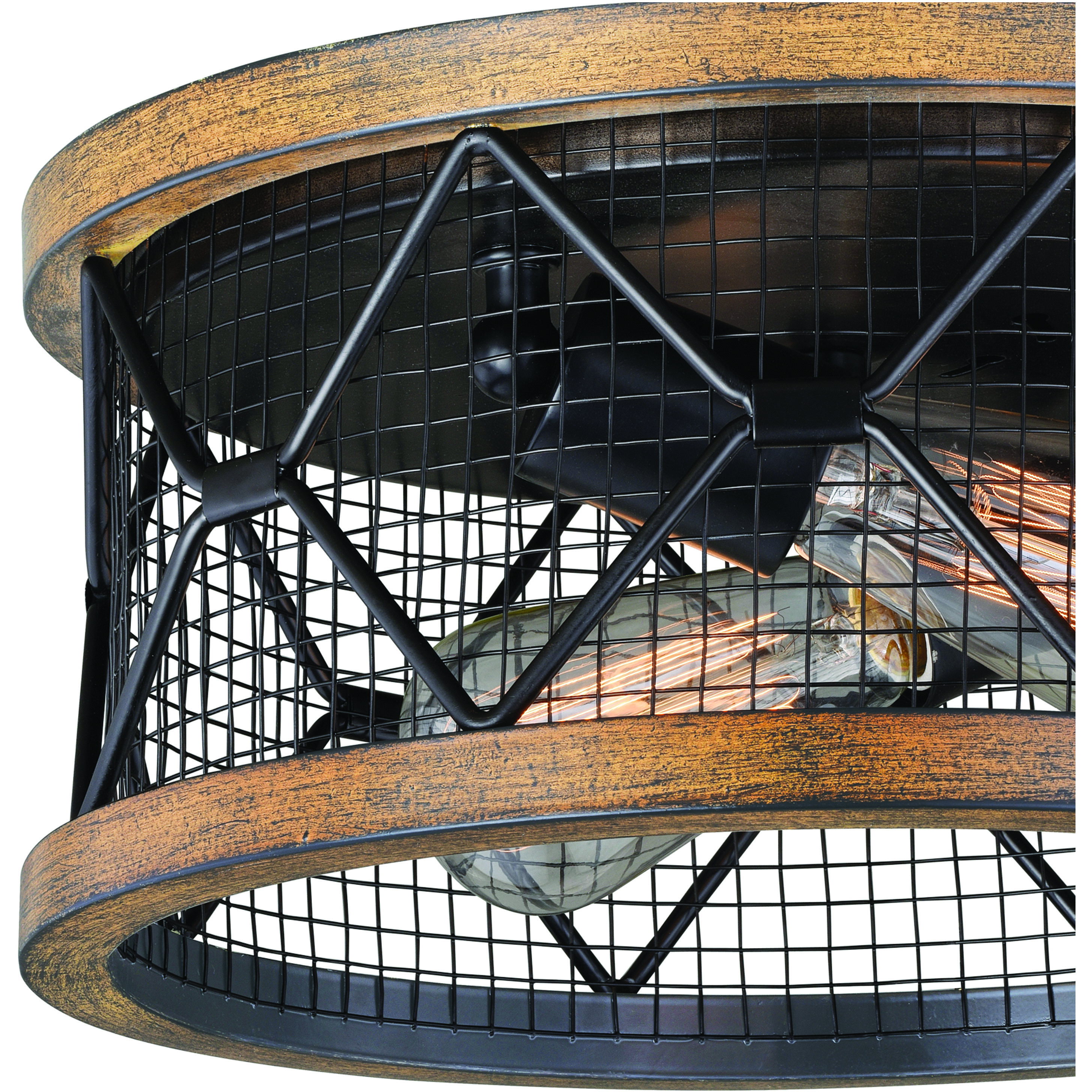 Bremerton LED 13 inch Oil Rubbed Bronze and Burnished Teak Flush Mount Ceiling Light