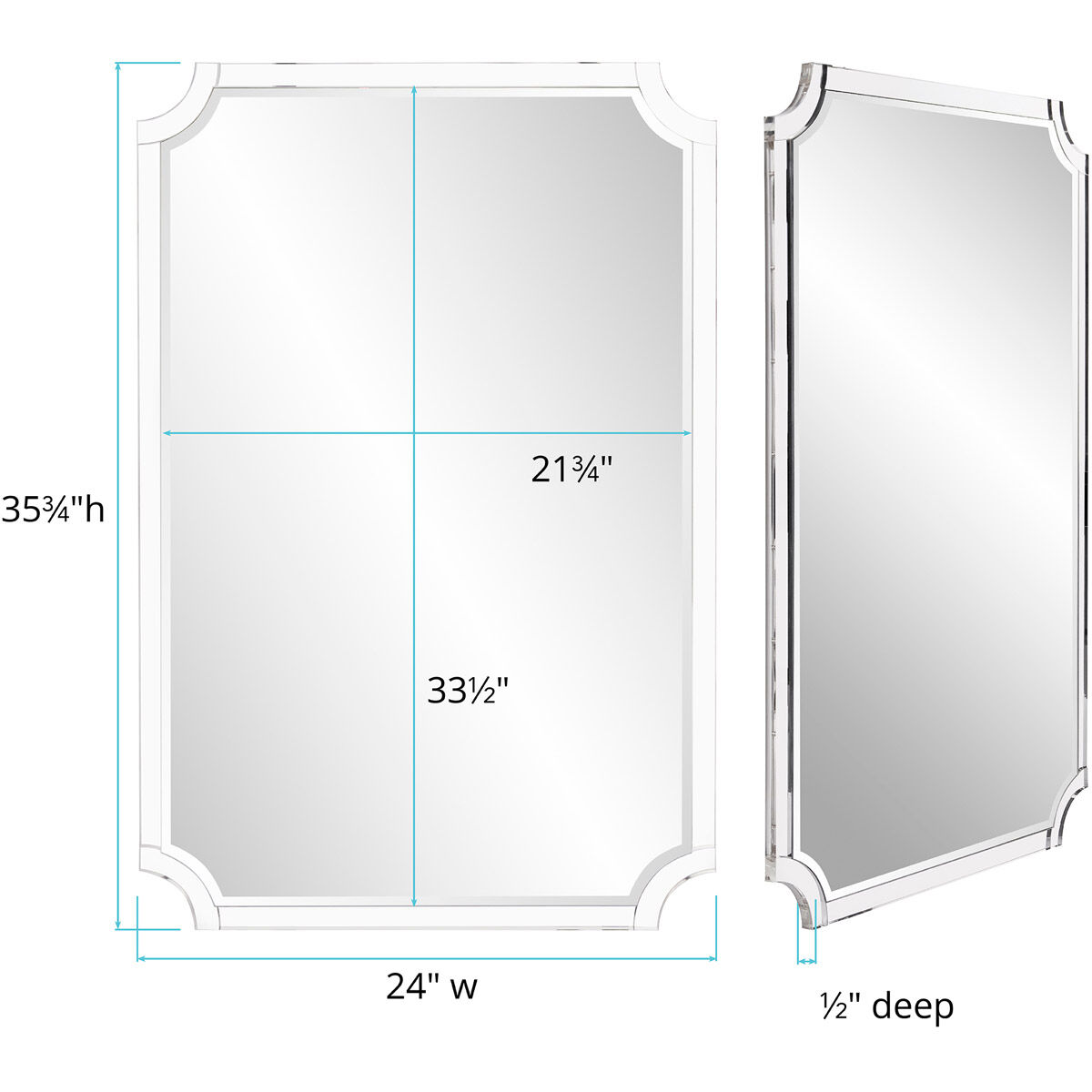 Clybourn 35 X 24 inch Clear Acrylic Wall Mirror