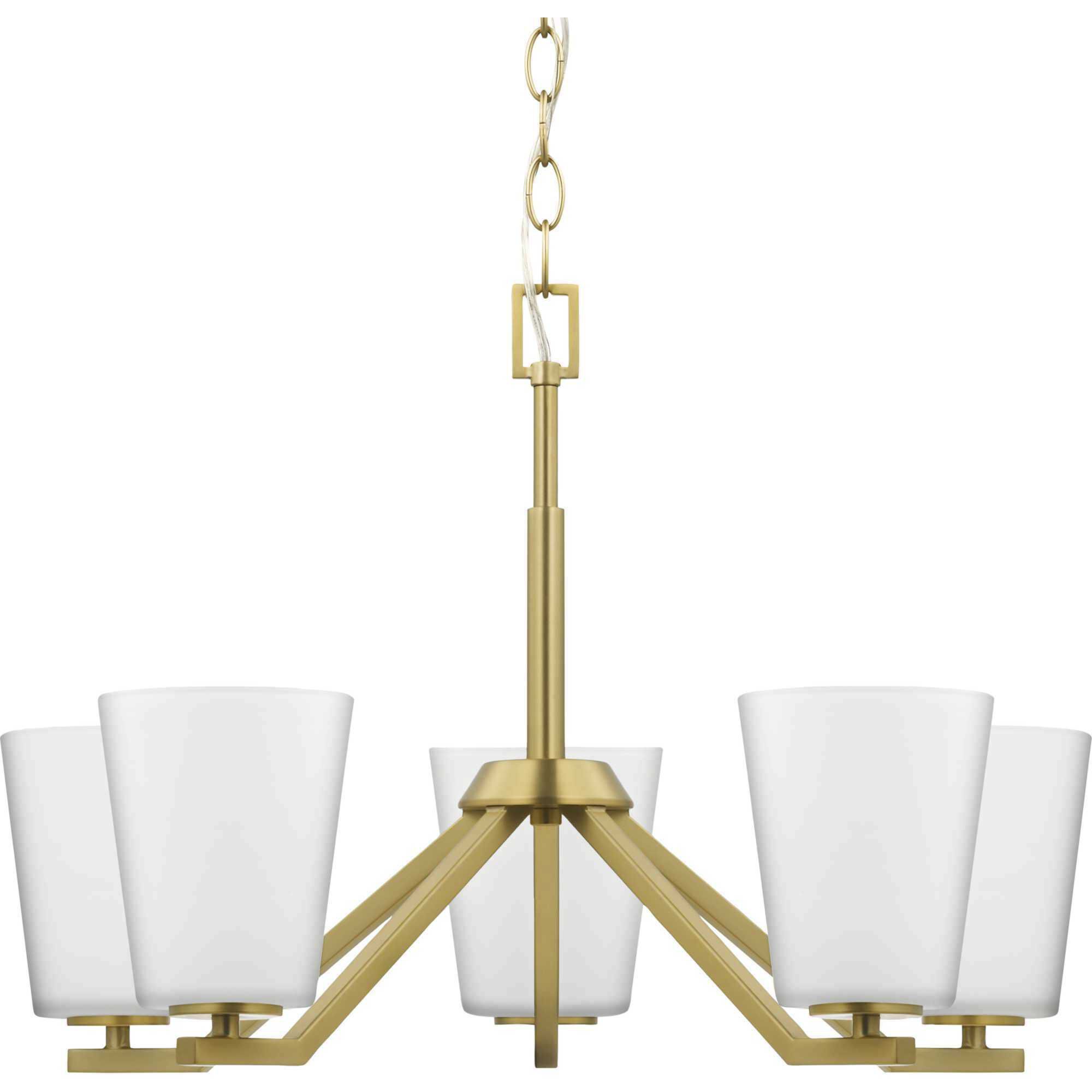 Vertex 5 Light 22.5 inch Brushed Gold Chandelier Ceiling Light