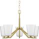 Vertex 5 Light 22.5 inch Brushed Gold Chandelier Ceiling Light