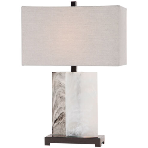 Vanda 26 inch 150 watt Stone and Polished Nickel Table Lamp Portable Light