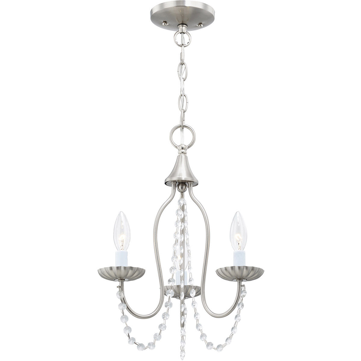Alessia 3 Light 13 inch Brushed Nickel Mini Chandelier Ceiling Light