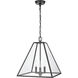 Tangent 3 Light 16 inch Matte Black Pendant Ceiling Light