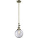 Franklin Restoration Beacon 1 Light 8 inch Antique Brass Mini Pendant Ceiling Light in Incandescent, Clear, Franklin Restoration