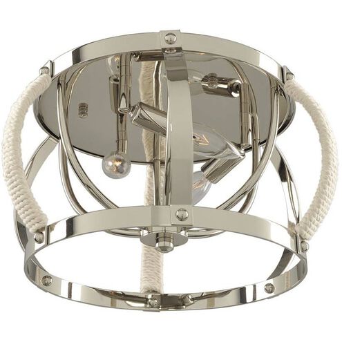 Bradbury 3 Light 15 inch Polished Nickel Flush Mount Ceiling Light