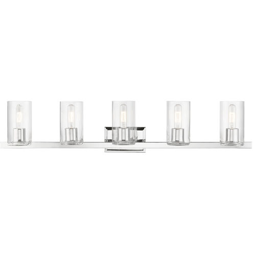Clarion 5 Light 42 inch Polished Chrome Vanity Sconce Wall Light