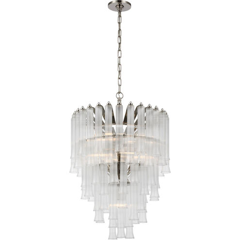 Julie Neill Lorelei LED 20.5 inch Polished Nickel Waterfall Chandelier Ceiling Light, Small