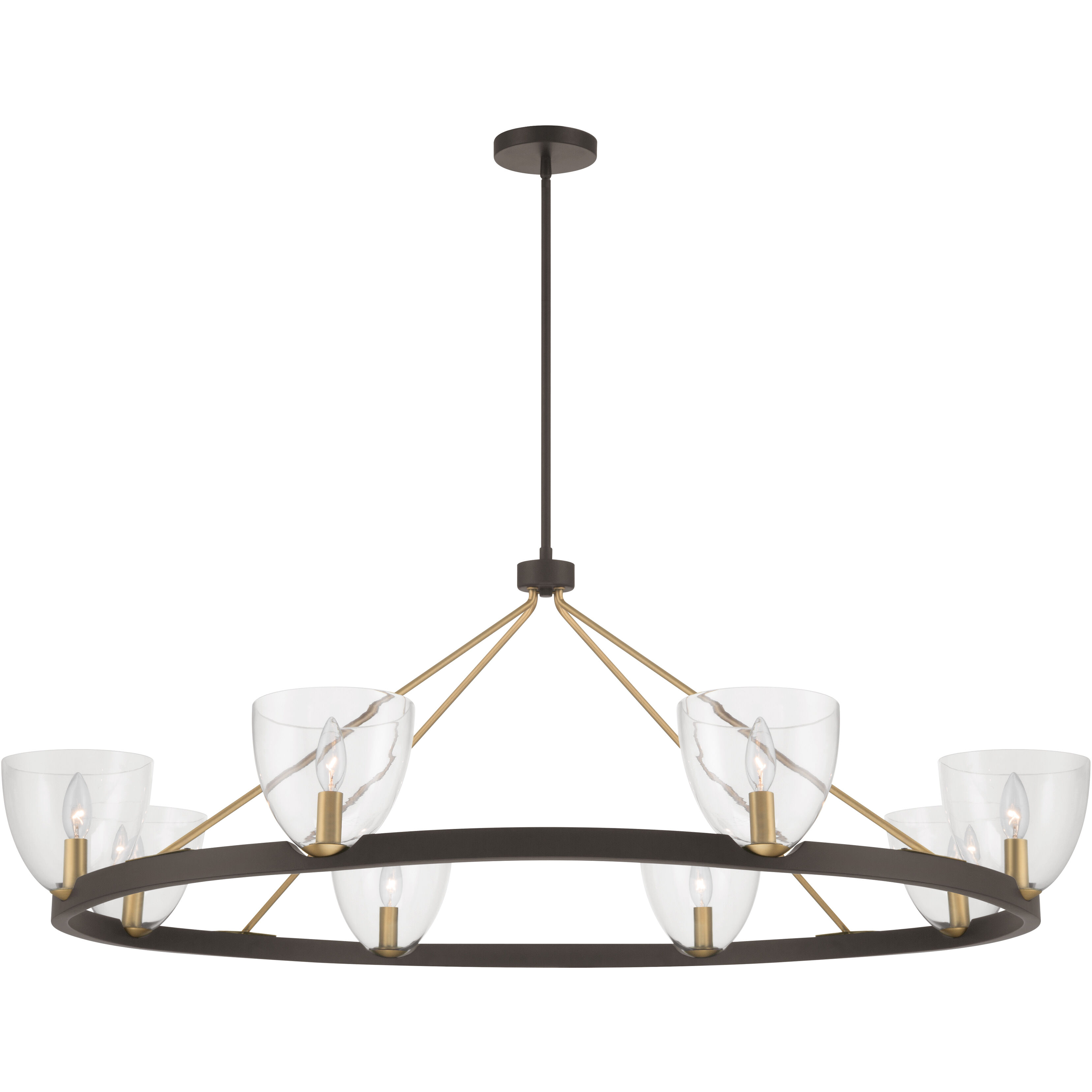 Noellea 8 Light 50 inch Dark Bronze and Legacy Brass Chandelier Ceiling Light