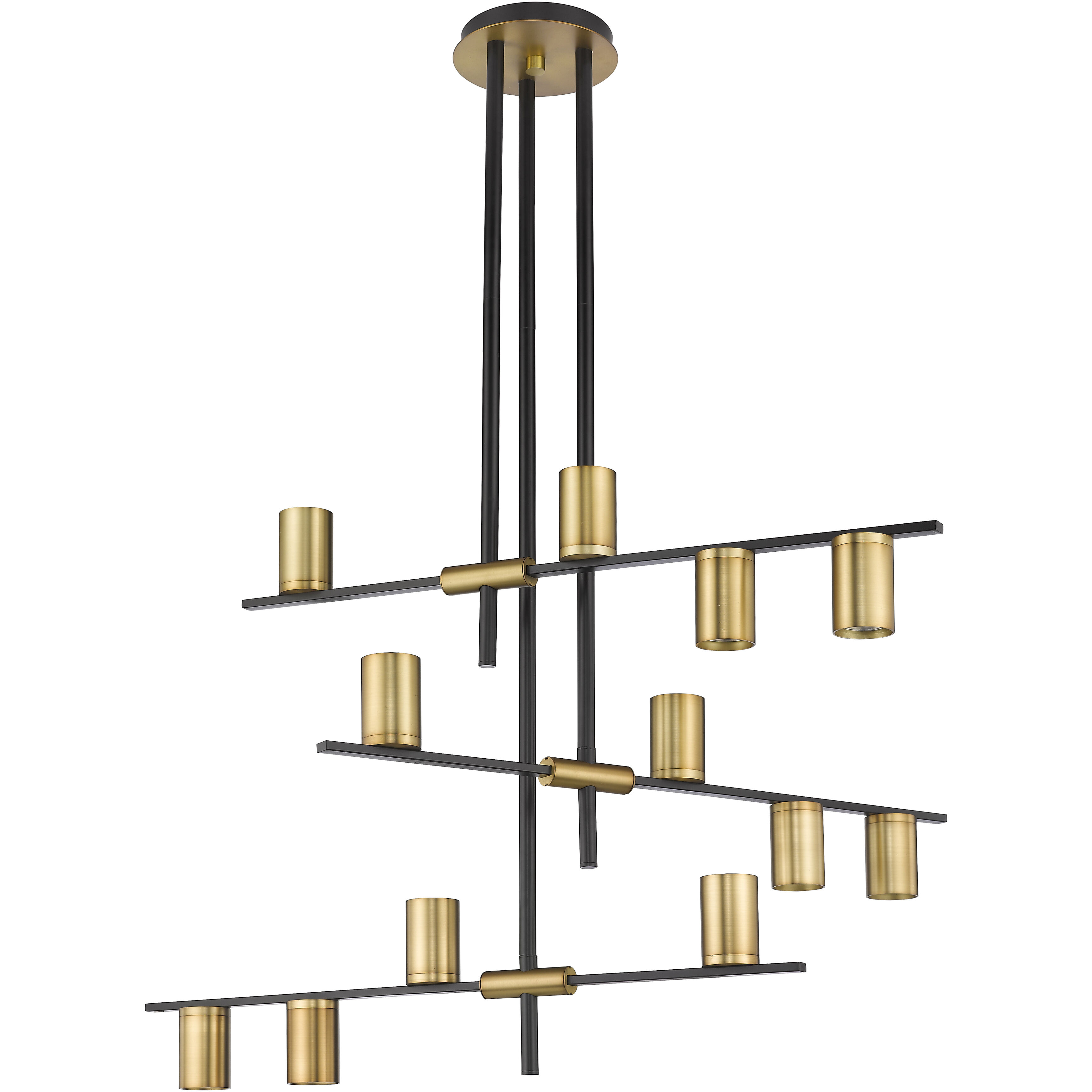 Z-Lite 814-12MB-OBR Calumet 12 Light 44 inch Matte Black and Olde Brass ...
