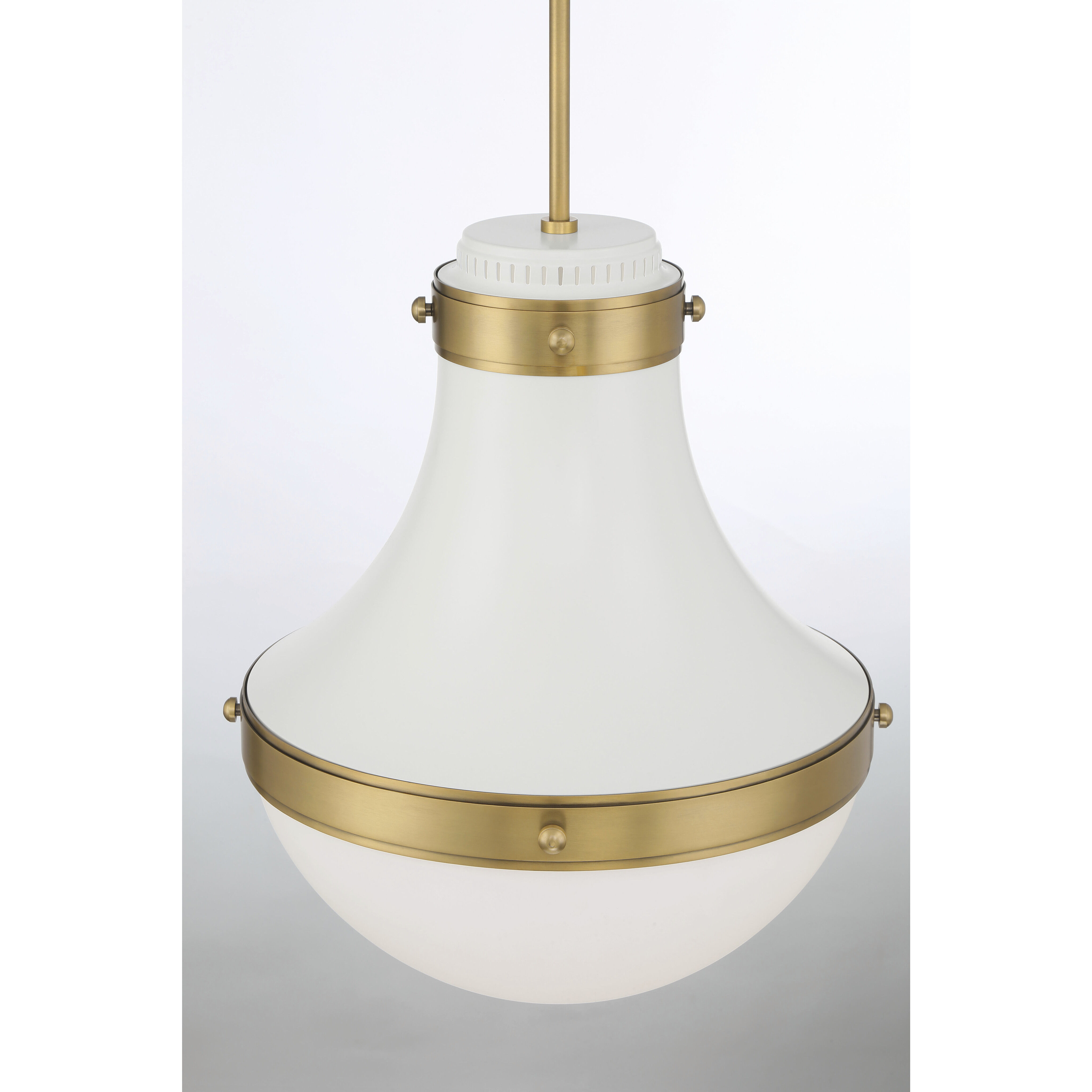 Purelight 1 Light 16.25 inch Legacy Brass and Off White Cream Pendant Ceiling Light