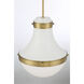 Purelight 1 Light 16.25 inch Legacy Brass and Off White Cream Pendant Ceiling Light