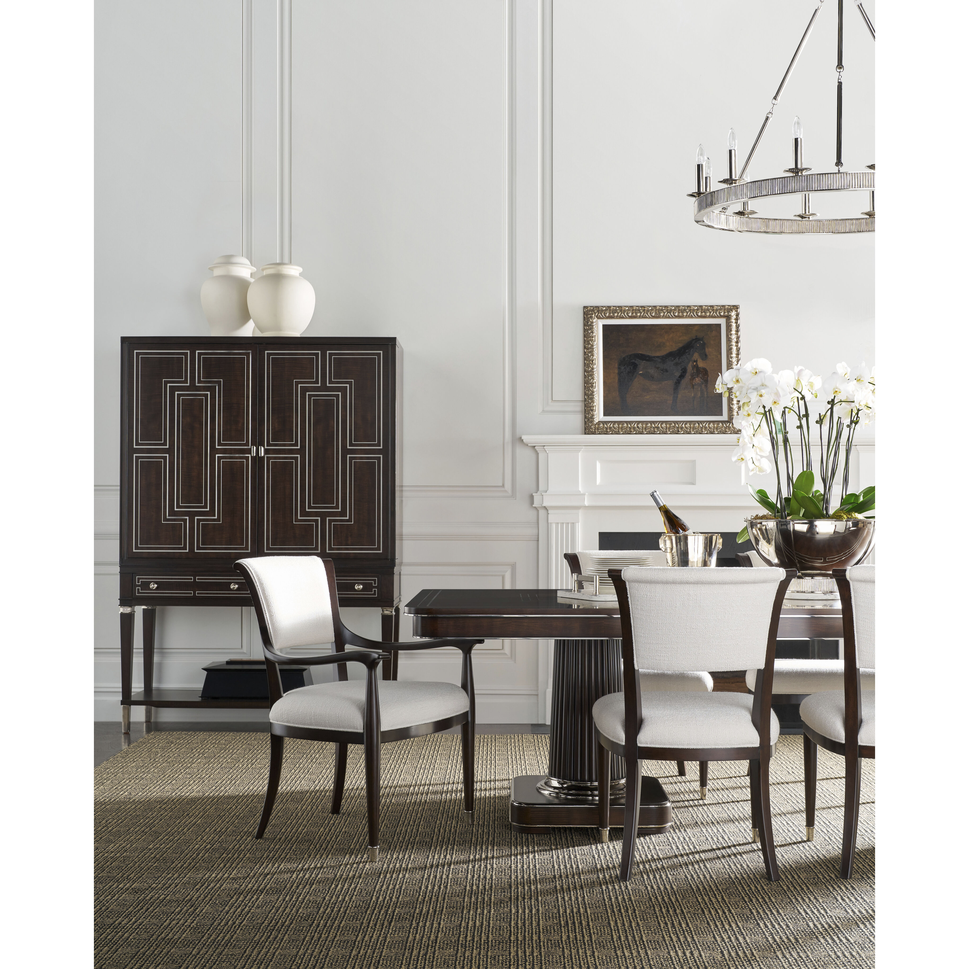 Simon 26 inch Nickel Plated Chandelier Ceiling Light, Round, TA Illuminations