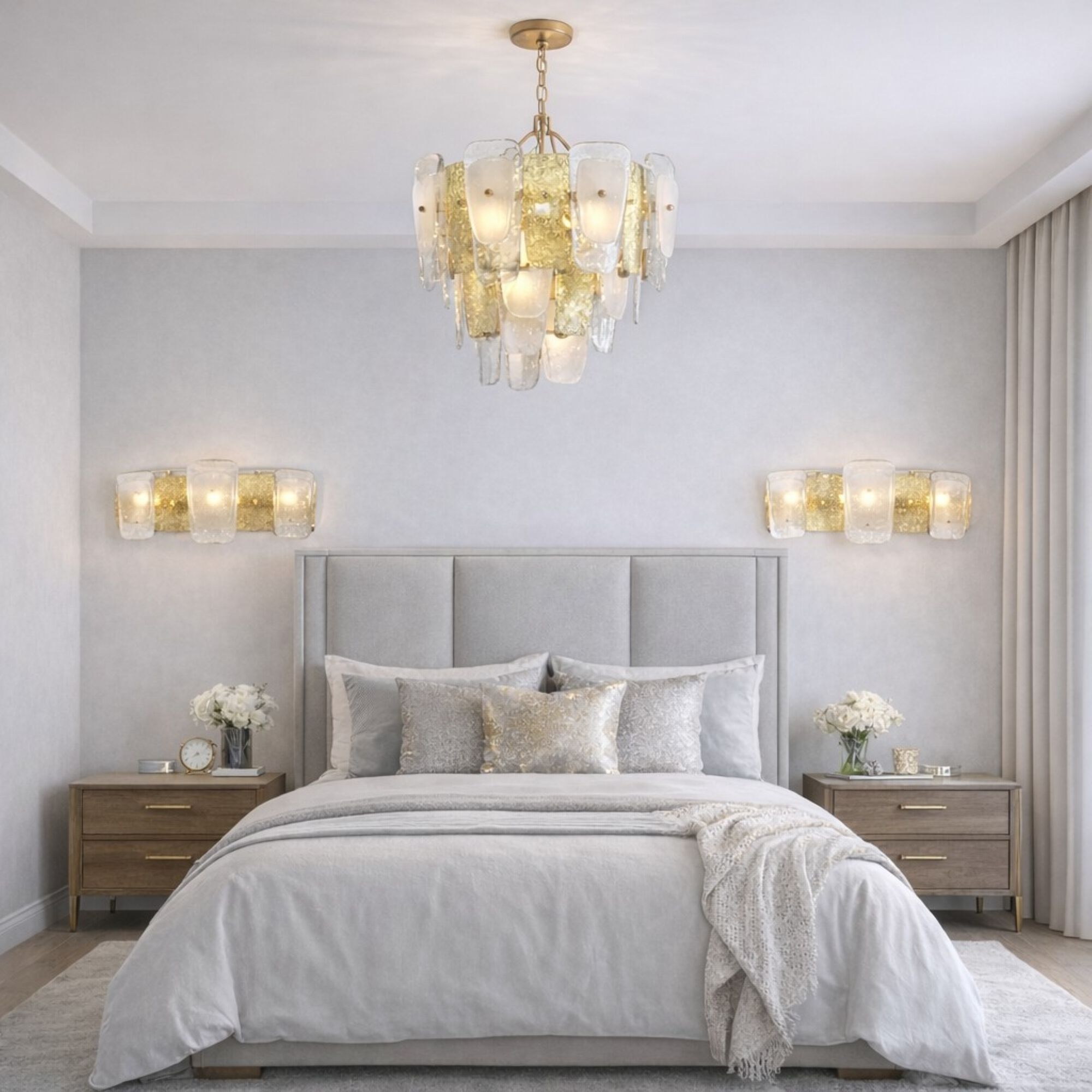 Strata 9 Light 24.5 inch Lacquered Gold Pendant Ceiling Light