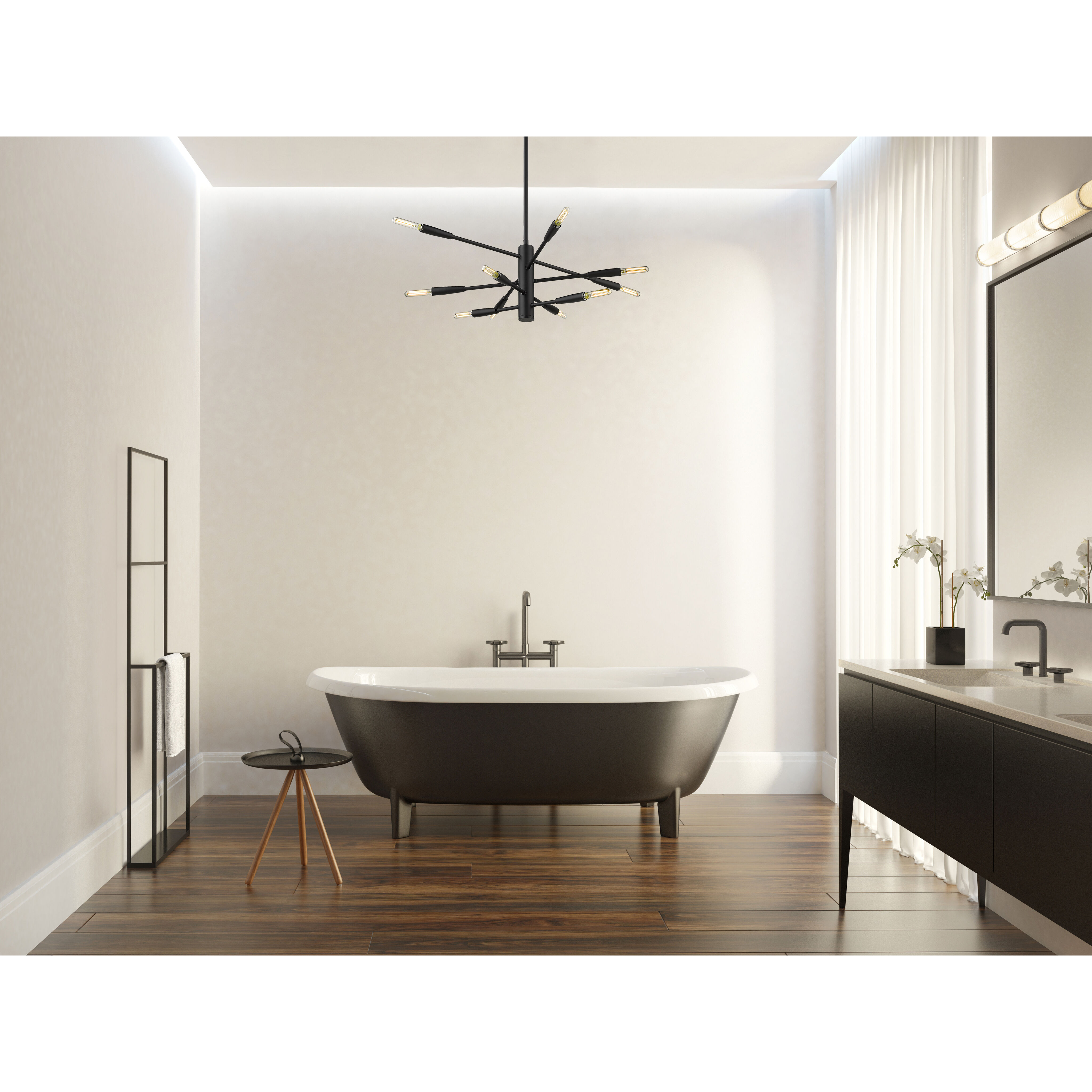 Ascension 10 Light 23.25 inch Matte Black Chandelier Ceiling Light