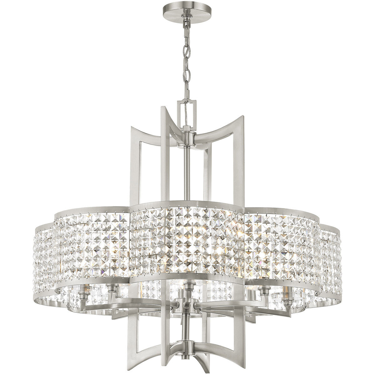 Grammercy 8 Light 30 inch Brushed Nickel Chandelier Ceiling Light