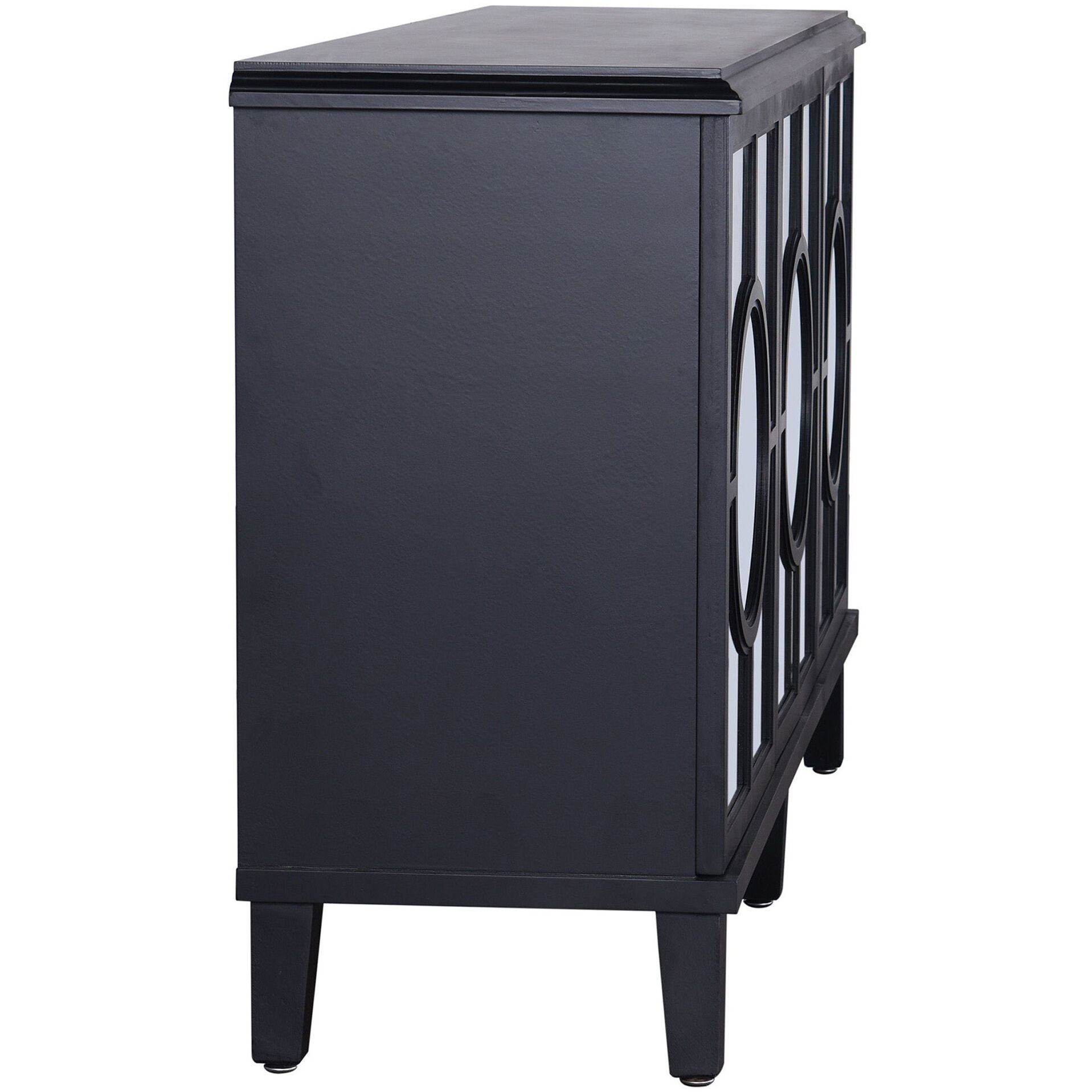 Hollywood 60 inch Semi Gloss Black Lacquer and Clear Sideboard