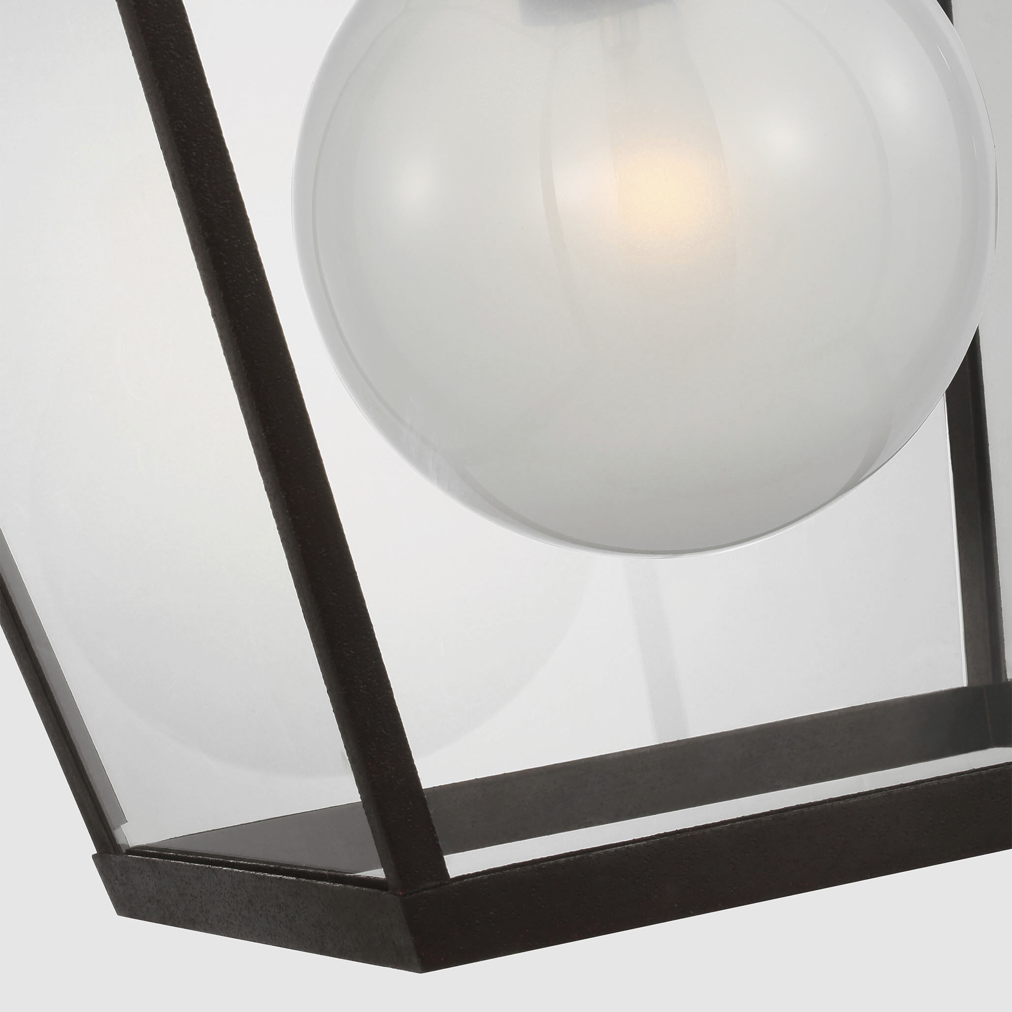 Ray Booth Illume LED 18 inch Warm Iron and Antique-Burnished Brass Lantern Pendant Ceiling Light