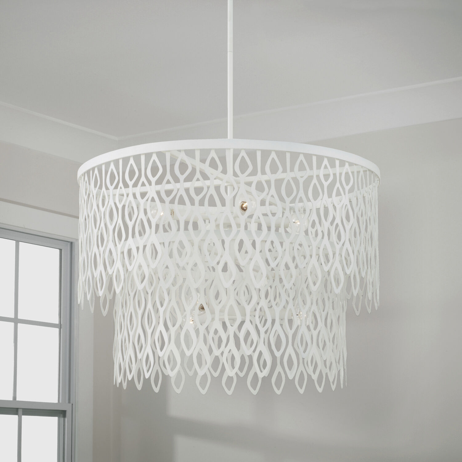 Pheobe 7 Light 27 inch Matte White Pendant Ceiling Light