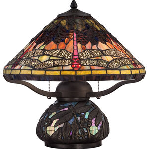 Tiffany 17 inch 75 watt Imperial Bronze Table Lamp Portable Light