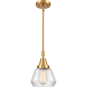 Franklin Restoration Fulton LED 7 inch Satin Gold Mini Pendant Ceiling Light in Clear Glass