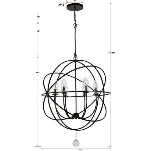 Solaris 6 Light 28.5 inch English Bronze Pendant Ceiling Light