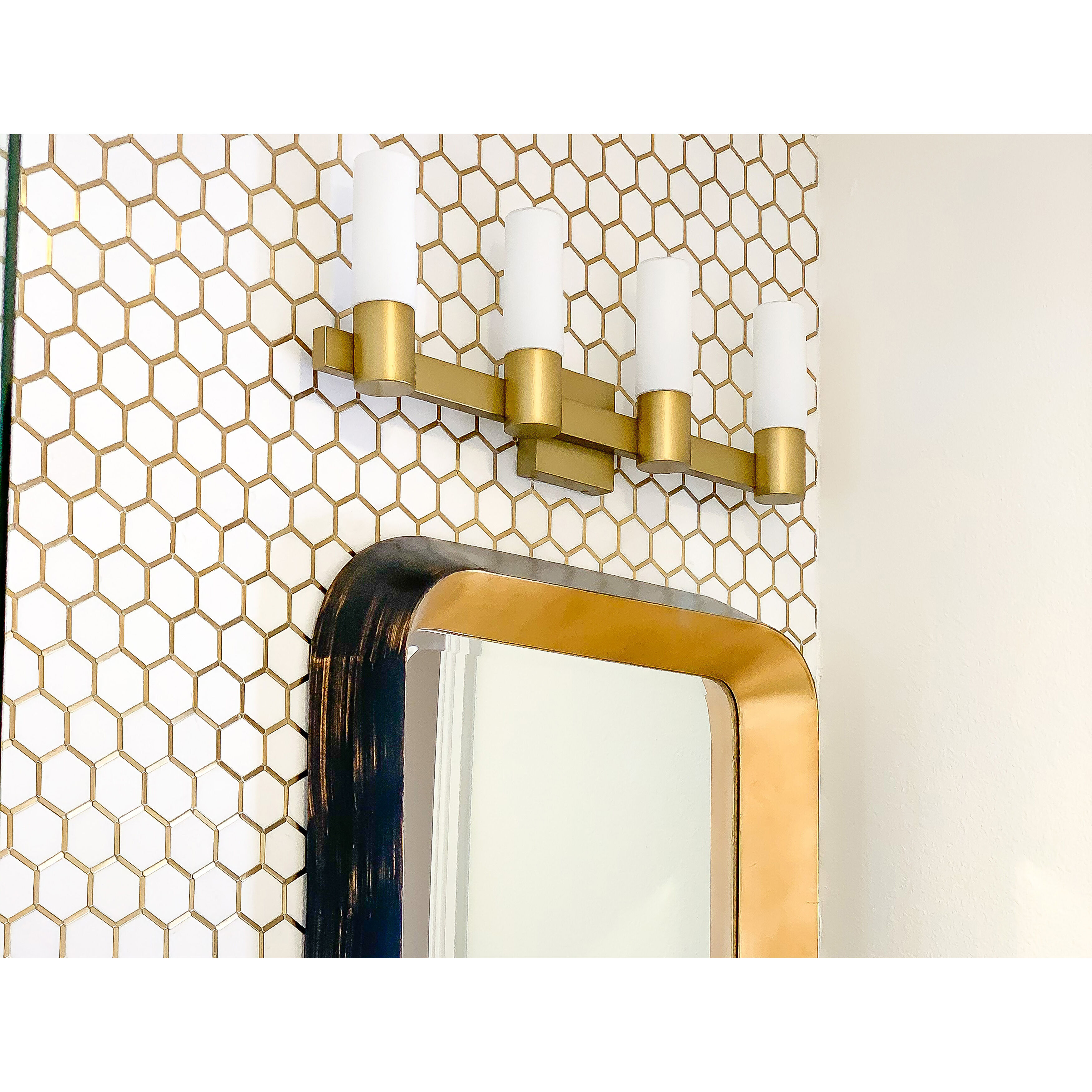 Contessa 4 Light 29 inch Natural Aged Brass Bath Light Wall Light