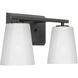 Vertex 2 Light 12.87 inch Matte Black Bath Light Wall Light