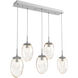 Meteo LED LED Classic Silver Linear Pendant Ceiling Light in 2700K LED, Floret Inner - Amber Outer, Multi-Pendant