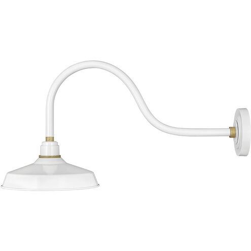 Foundry Classic Outdoor Barn Light in Gloss White, Gooseneck