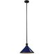 Boulton 1 Light 14 inch Oil Rubbed Bronze with Dark Blue Pendant Ceiling Light