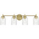 Claire 4 Light 29.63 inch Satin Brass Vanity Light Wall Light