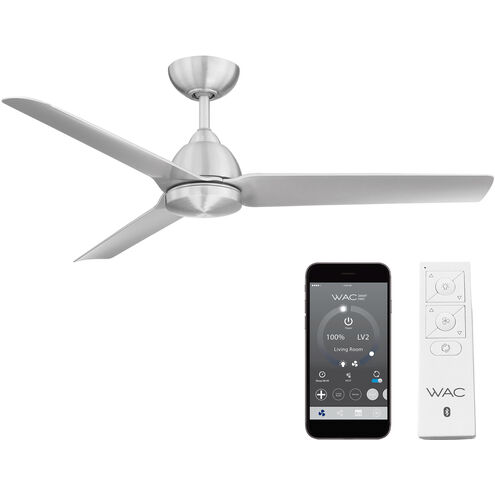 Mocha 54 inch Brushed Aluminum Downrod Ceiling Fan in Not Included, Smart Fan