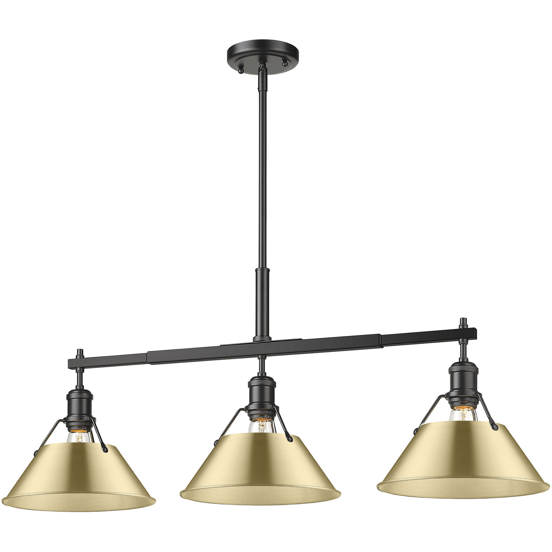 Yep Orwell Island Light Ceiling Light in Matte Black, Brushed Champagne Brass