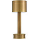 Traverse 13 inch 2 watt Polished Antique Brass Cordless Table Lamp Portable Light